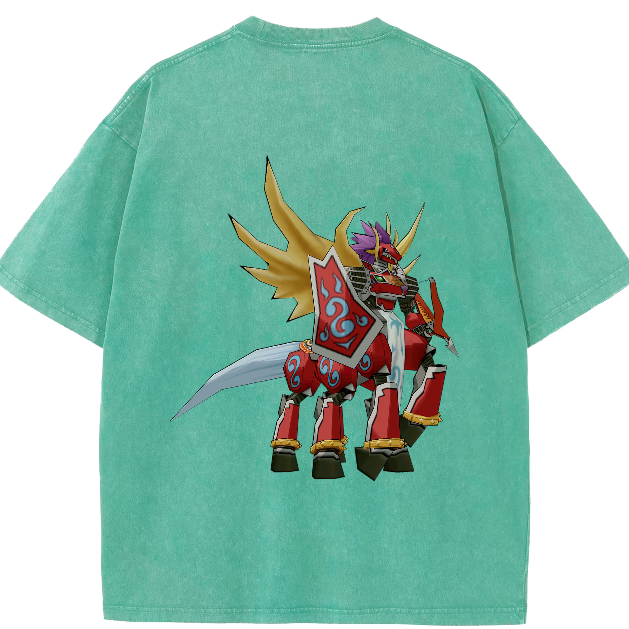 （画像用） Digimon デジタルモンスター/デジモン 綿100% ヴィンテージ風 半袖Tシャツ（背面プリント）